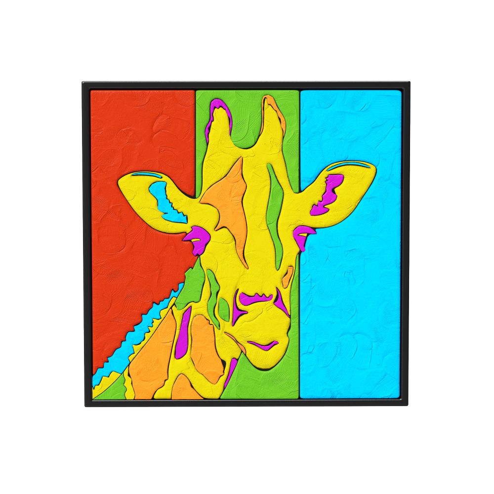 Kreativní modelovací hlína — obraz žirafky (30 × 30 cm)