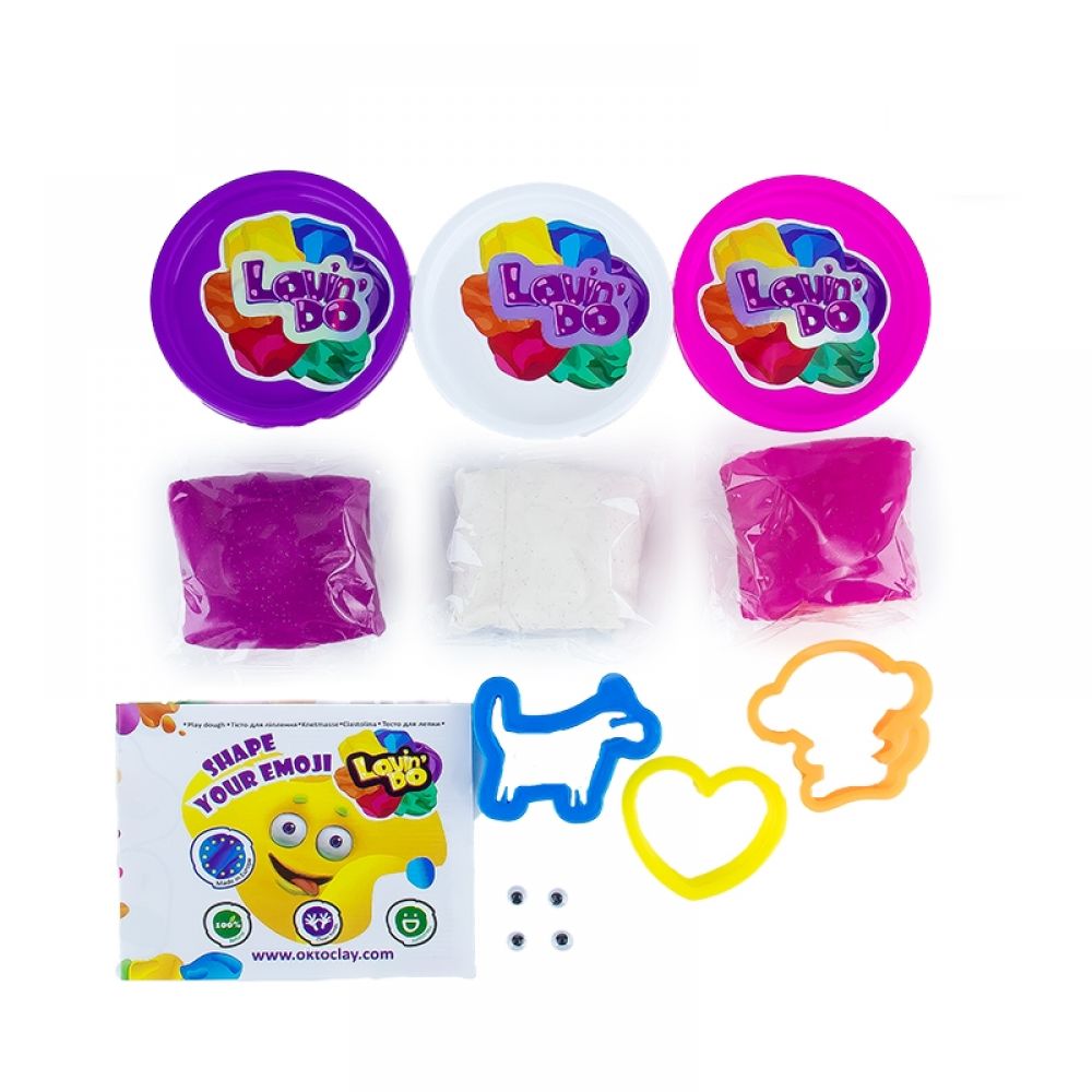 Kreativní hrací těsto — 3 barvy se třpytkami