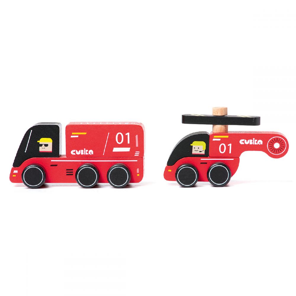Dřevěná autíčka — hasiči